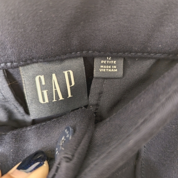 Gap High Rise Ponte Split Flare Pants size 12P Navy Blue Dress Pant Office Pant - Picture 3 of 5